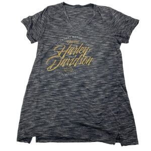 Women’s Harley Davidson World Bling Short Sleeve v neck Tee Size tag missing S/M